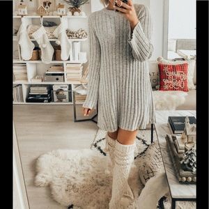 AE Chenille Ribbed Sweater Dress